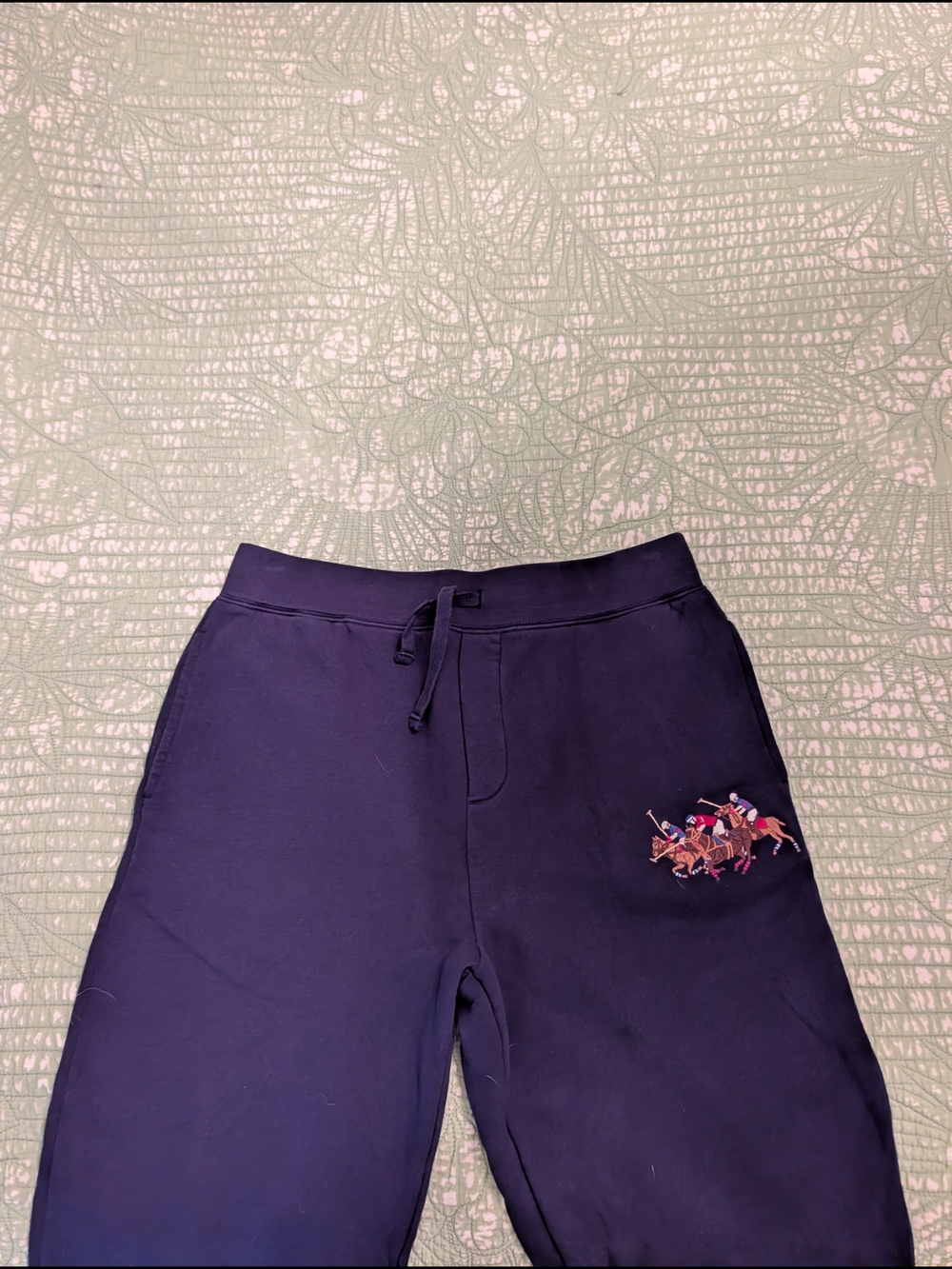 Women's Navy Polo Embroidered Lounge Pants